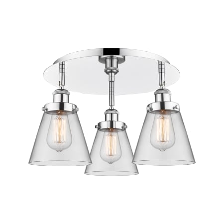 A large image of the Innovations Lighting 916-3C-10-18 Cone Flush Alternate Image