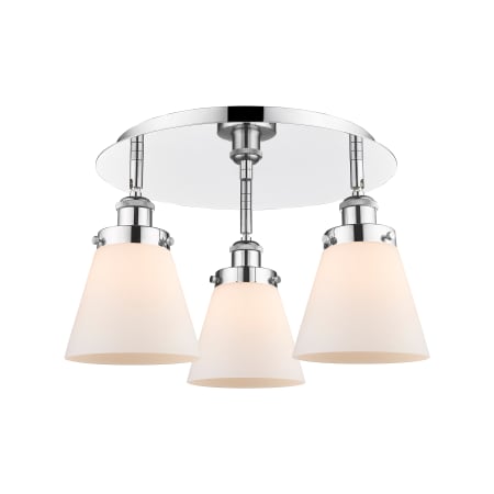 A large image of the Innovations Lighting 916-3C-10-18 Cone Flush Alternate Image