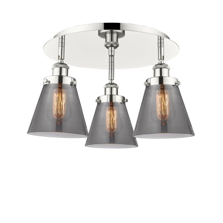 A large image of the Innovations Lighting 916-3C-10-18 Cone Flush Alternate Image