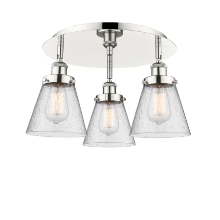 A large image of the Innovations Lighting 916-3C-10-18 Cone Flush Alternate Image