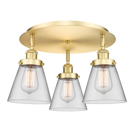 A large image of the Innovations Lighting 916-3C-10-18 Cone Flush Alternate Image