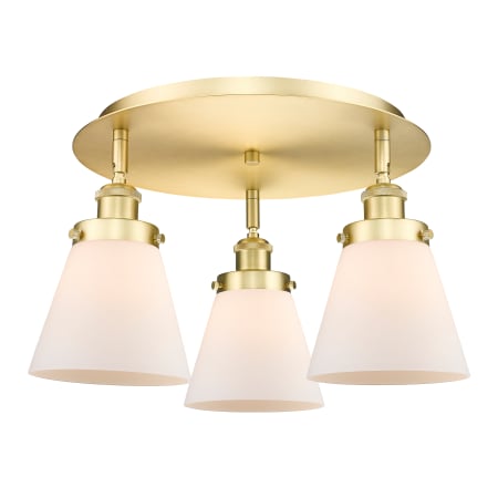 A large image of the Innovations Lighting 916-3C-10-18 Cone Flush Alternate Image