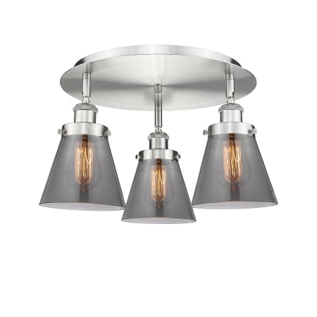 A large image of the Innovations Lighting 916-3C-10-18 Cone Flush Alternate Image