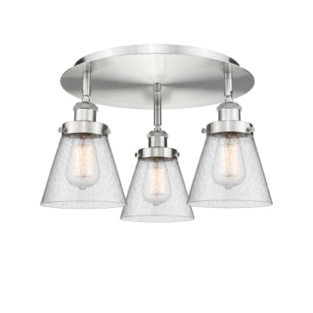 A large image of the Innovations Lighting 916-3C-10-18 Cone Flush Alternate Image