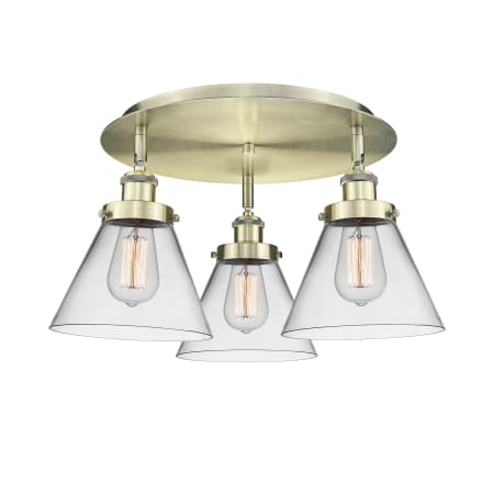 A large image of the Innovations Lighting 916-3C-10-20 Cone Flush Alternate Image