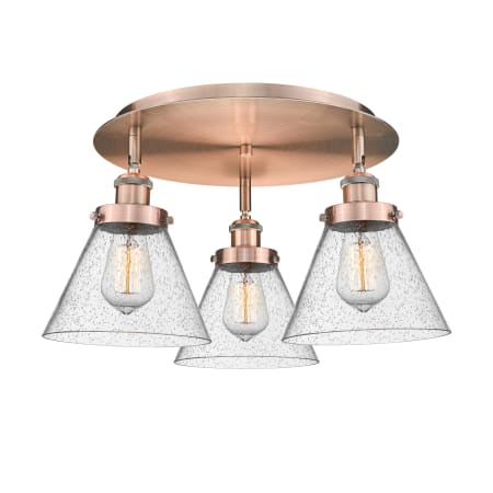 A large image of the Innovations Lighting 916-3C-10-20 Cone Flush Alternate Image