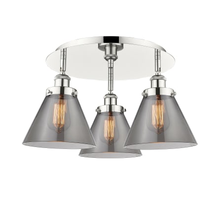 A large image of the Innovations Lighting 916-3C-10-20 Cone Flush Alternate Image