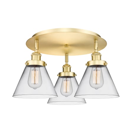 A large image of the Innovations Lighting 916-3C-10-20 Cone Flush Alternate Image