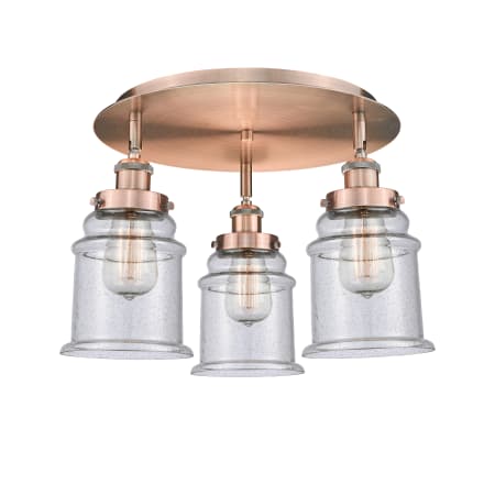 A large image of the Innovations Lighting 916-3C-11-18 Canton Flush Alternate Image