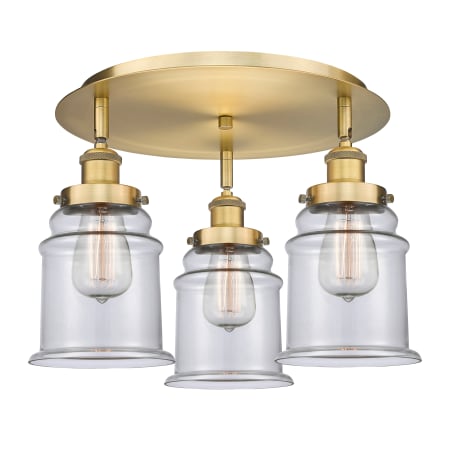 A large image of the Innovations Lighting 916-3C-11-18 Canton Flush Alternate Image