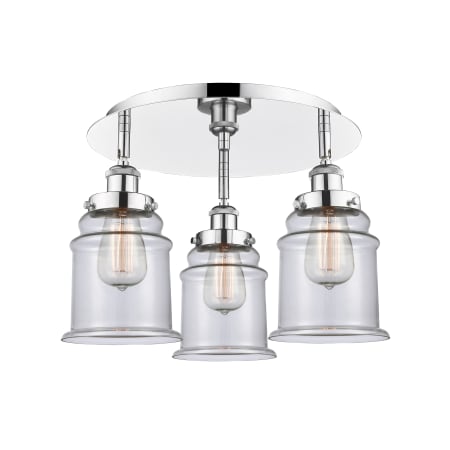 A large image of the Innovations Lighting 916-3C-11-18 Canton Flush Alternate Image