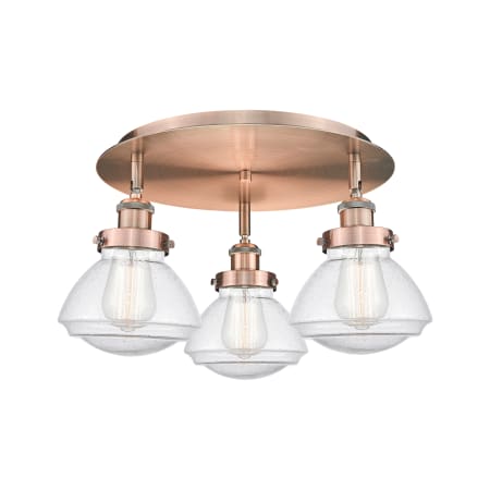 A large image of the Innovations Lighting 916-3C-8-19 Olean Flush Alternate Image