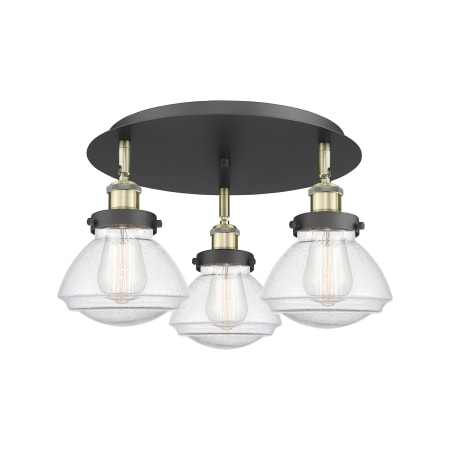 A large image of the Innovations Lighting 916-3C-8-19 Olean Flush Alternate Image