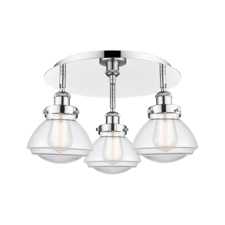 A large image of the Innovations Lighting 916-3C-8-19 Olean Flush Alternate Image