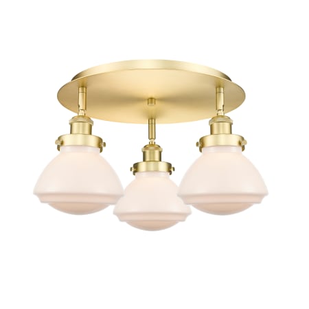 A large image of the Innovations Lighting 916-3C-8-19 Olean Flush Alternate Image