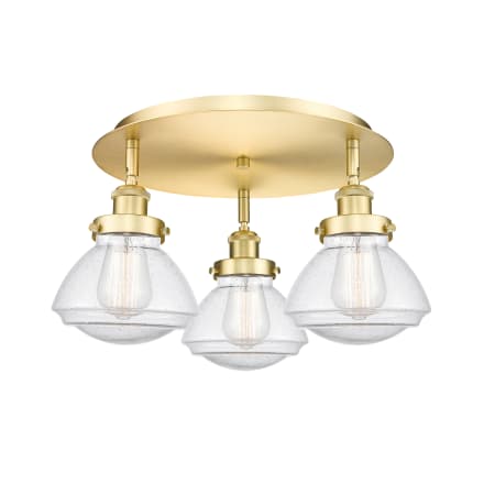 A large image of the Innovations Lighting 916-3C-8-19 Olean Flush Alternate Image