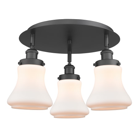 A large image of the Innovations Lighting 916-3C-10-18 Bellmont Flush Matte Black / Matte White