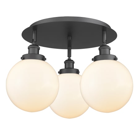 A large image of the Innovations Lighting 916-3C-12-20 Canton Flush Matte Black / Matte White