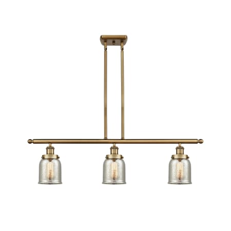A large image of the Innovations Lighting 916-3I-10-36 Bell Linear Brushed Brass / Silver Plated Mercury