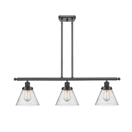 A large image of the Innovations Lighting 916-3I Large Cone Oil Rubbed Bronze / Seedy