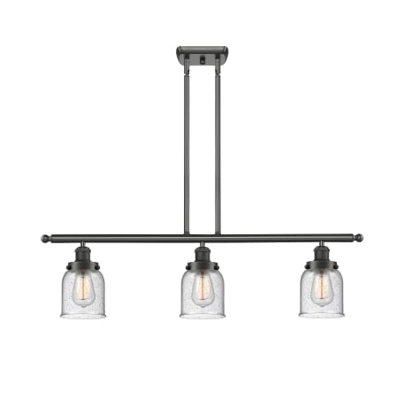 A large image of the Innovations Lighting 916-3I Small Bell Oil Rubbed Bronze / Seedy