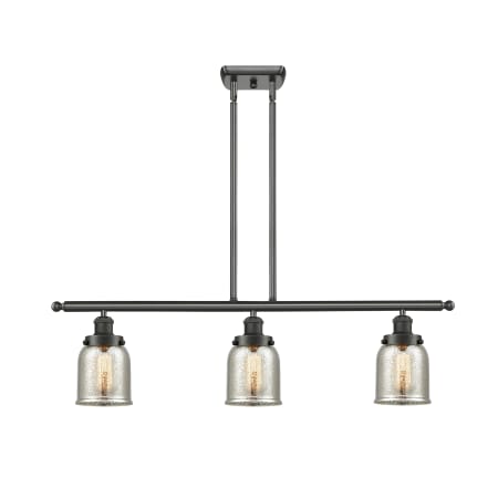 A large image of the Innovations Lighting 916-3I-10-36 Bell Linear Oil Rubbed Bronze / Silver Plated Mercury