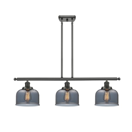 A large image of the Innovations Lighting 916-3I Large Bell Oil Rubbed Bronze / Plated Smoke