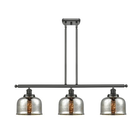 A large image of the Innovations Lighting 916-3I-11-36 Bell Linear Oil Rubbed Bronze / Silver Plated Mercury