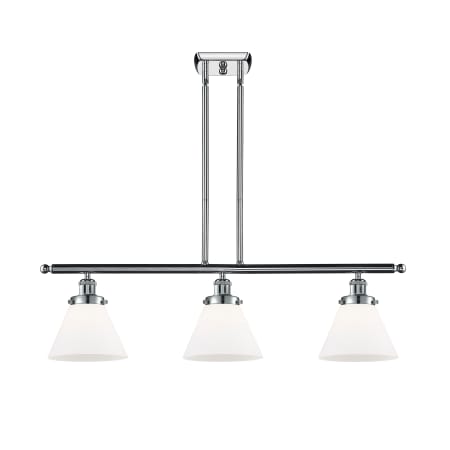 A large image of the Innovations Lighting 916-3I Large Cone Polished Chrome / Matte White