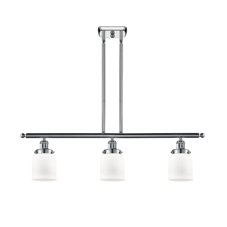 A large image of the Innovations Lighting 916-3I Small Bell Polished Chrome / Matte White