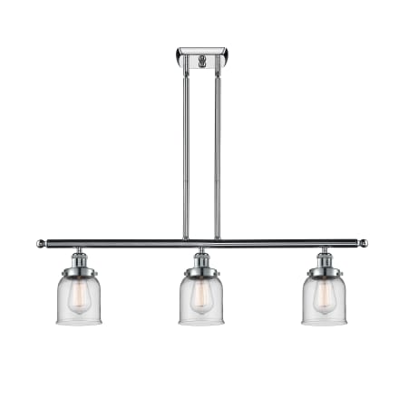 A large image of the Innovations Lighting 916-3I Small Bell Polished Chrome / Clear
