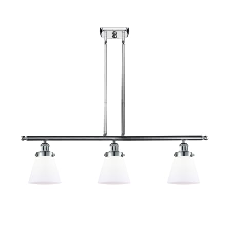 A large image of the Innovations Lighting 916-3I Small Cone Polished Chrome / Matte White