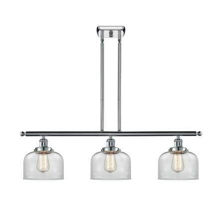 A large image of the Innovations Lighting 916-3I Large Bell Polished Chrome / Clear