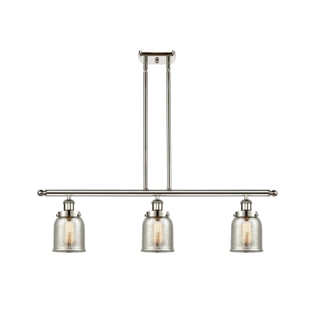 A large image of the Innovations Lighting 916-3I-10-36 Bell Linear Polished Nickel / Silver Plated Mercury