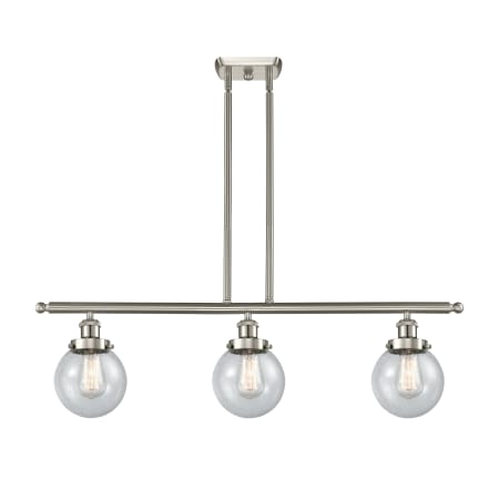 A large image of the Innovations Lighting 916-3I Beacon Brushed Satin Nickel / Seedy