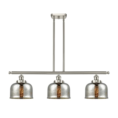 A large image of the Innovations Lighting 916-3I-11-36 Bell Linear Brushed Satin Nickel / Silver Plated Mercury