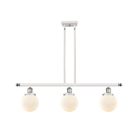 A large image of the Innovations Lighting 916-3I-10-36 Beacon Linear White and Polished Chrome / Matte White