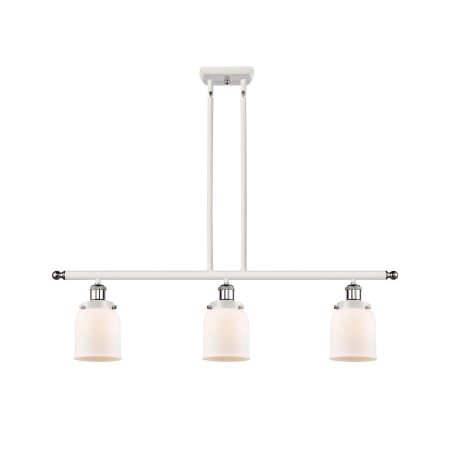 A large image of the Innovations Lighting 916-3I-10-36 Bell Linear White and Polished Chrome / Matte White