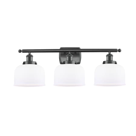 A large image of the Innovations Lighting 916-3W Large Bell Matte Black / Matte White