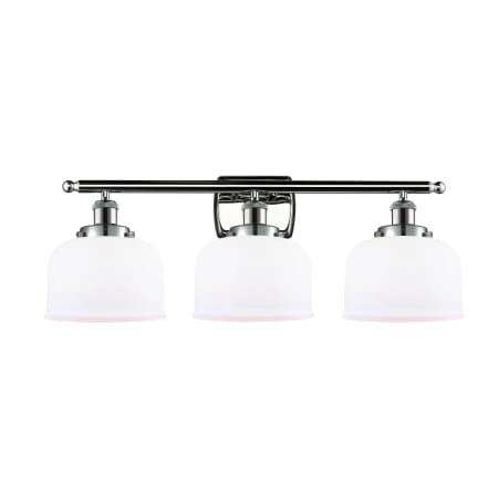 A large image of the Innovations Lighting 916-3W Large Bell Polished Chrome / Matte White