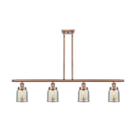 A large image of the Innovations Lighting 916-4I-10-48 Bell Linear Antique Copper / Silver Plated Mercury