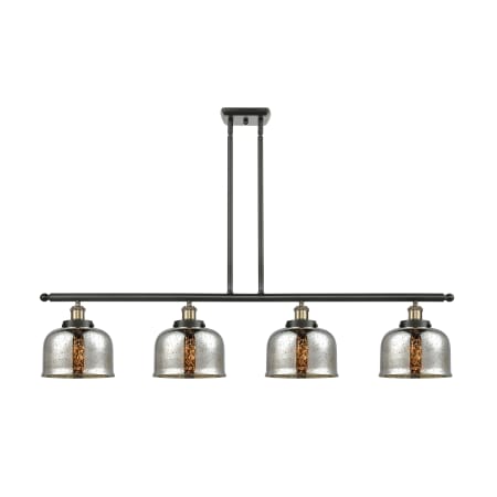 A large image of the Innovations Lighting 916-4I-10-48-L Bell Linear Black Antique Brass / Silver Plated Mercury