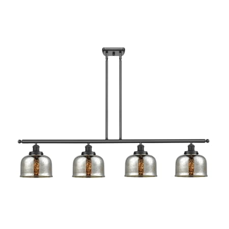 A large image of the Innovations Lighting 916-4I-10-48-L Bell Linear Matte Black / Silver Plated Mercury