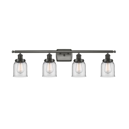 A large image of the Innovations Lighting 916-4W Small Bell Oil Rubbed Bronze / Clear