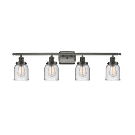 A large image of the Innovations Lighting 916-4W Small Bell Oil Rubbed Bronze / Seedy