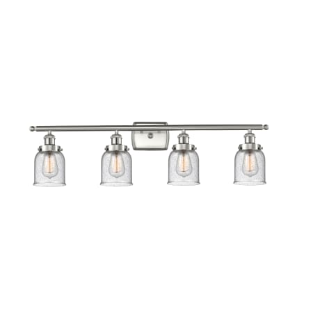 A large image of the Innovations Lighting 916-4W Small Bell Brushed Satin Nickel / Seedy