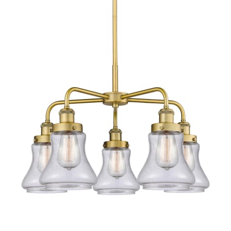 A large image of the Innovations Lighting 916-5CR-16-24 Bellmont Chandelier Brushed Brass / Seedy