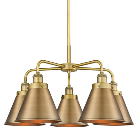 A large image of the Innovations Lighting 916-5CR-16-26 Ballston Urban Chandelier Brushed Brass