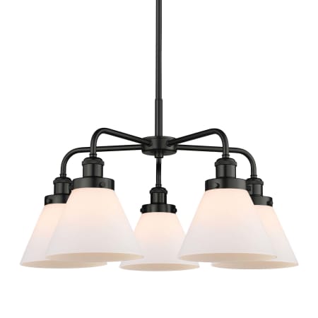 A large image of the Innovations Lighting 916-5CR-15-26 Cone Chandelier Matte Black / Matte White