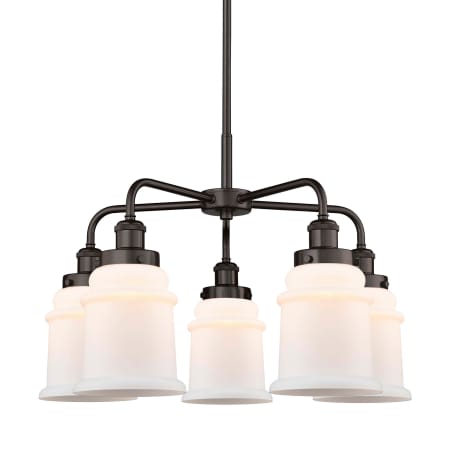 A large image of the Innovations Lighting 916-5CR-17-24 Canton Chandelier Oil Rubbed Bronze / Matte White